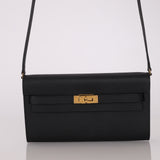 Hermès 2023 Noir Epsom Kelly To Go Wallet GHW