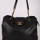 Rare Vintage Chanel Caviar Double-Sided Supermodel Tote