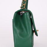 Chanel 19 Calfskin Infinity Green Top Handle Single Flap