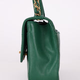 Chanel 19 Calfskin Infinity Green Top Handle Single Flap