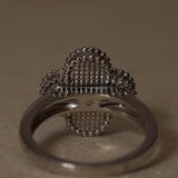 Van Cleef & Arpels 18K White Gold Diamond Mother of Pearl Vintage Alhambra Ring