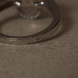 Van Cleef & Arpels 18K White Gold Diamond Mother of Pearl Vintage Alhambra Ring