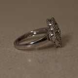 Van Cleef & Arpels 18K White Gold Diamond Mother of Pearl Vintage Alhambra Ring