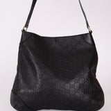 Gucci Monogram Black Leather Shoulder Bag