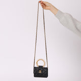 Chanel 2021 Pearl Mini Top Handle Cardholder on Chain