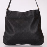 Gucci Monogram Black Leather Shoulder Bag