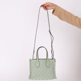 Gucci Ophidia Denim Sage Calfskin Mini Shopper Tote w/ Pouch