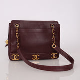 Chanel 1994 Caviar Triple CC Burgundy Tote