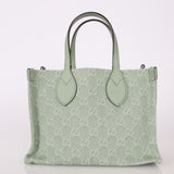 Gucci Ophidia Denim Sage Calfskin Mini Shopper Tote w/ Pouch