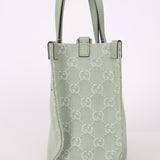 Gucci Ophidia Denim Sage Calfskin Mini Shopper Tote w/ Pouch