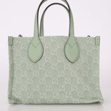 Gucci Ophidia Denim Sage Calfskin Mini Shopper Tote w/ Pouch