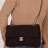 Chanel 2004 Nylon Chocolate Bar Easy Flap Bag