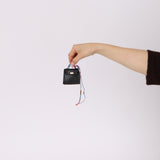 Hermès Noir Tadelakt Micro Kelly Twilly Bag Charm GHW