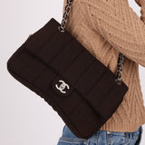 Chanel 2004 Nylon Chocolate Bar Easy Flap Bag