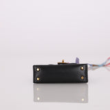 Hermès Noir Tadelakt Micro Kelly Twilly Bag Charm GHW