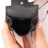 Hermès Noir Tadelakt Micro Kelly Twilly Bag Charm GHW