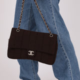Chanel 2004 Nylon Chocolate Bar Easy Flap Bag