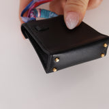 Hermès Noir Tadelakt Micro Kelly Twilly Bag Charm GHW