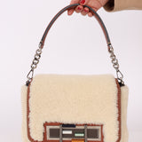 Fendi Shearling Flap Crossbody Bag