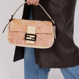 Rare Fendi Persian Lamb and Felt Baguette