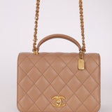 Chanel 2023 Caviar Beige Small Top Handle