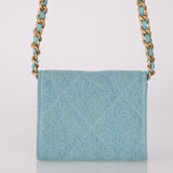 Chanel 2021 19 Denim Card Holder on Chain