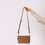 Fendi Suede Zipper Flap Bag
