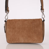 Fendi Suede Zipper Flap Bag