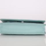 Chanel 2020 Robin's Egg Blue Calfskin Wildstitch Wallet on Chain