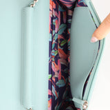 Chanel 2020 Robin's Egg Blue Calfskin Wildstitch Wallet on Chain