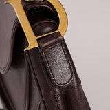 Dior 2001 Chocolate Calfskin Double Saddle Bag