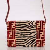 Rare Fendi Lizard Leather and Zebra Ponyhair Shoulder Bag