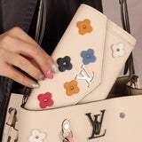 Limited Edition Louis Vuitton Calfskin LockMe Fleurs Bucket w/ LockMe Fleurs Wallet