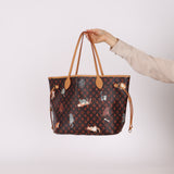Limited Edition Louis Vuitton x Grace Coddington Catogram Neverfull MM with Pouch