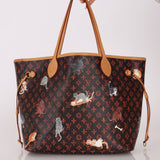 Limited Edition Louis Vuitton x Grace Coddington Catogram Neverfull MM with Pouch