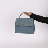 Rare Chanel 1997 Denim Kelly Top Handle