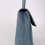 Rare Chanel 1997 Denim Kelly Top Handle