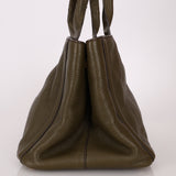 Prada Olive Leather Embossed Medium Canapa Tote