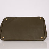 Prada Olive Leather Embossed Medium Canapa Tote