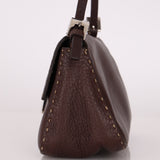 Fendi Calfskin Selleria Chocolate Mini Mamma Baguette