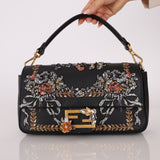 Rare Fendi Embroidered, Sequin & Crystal Floral Baguette