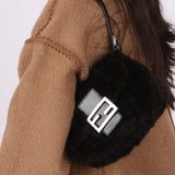 Ultra-Rare Fendi Zucca Rabbit Fur Mini Mamma Baguette