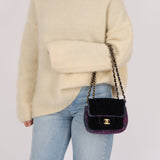 Chanel 2021 Tweed Turnlock Mini Square Flap Bag