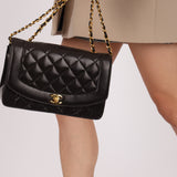 Chanel 1995 Lambskin Medium Diana Flap 24K GP
