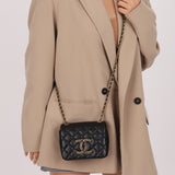 Chanel 2021 Crystal CC Full Flap Bag Quilted Lambskin Mini