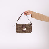 Fendi Zucchino Canvas Mama Baguette GHW