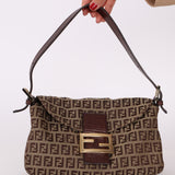 Fendi Zucchino Canvas Mama Baguette GHW