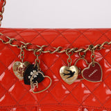 Limited Edition Chanel 2009 Patent Valentine Charms Classic Flap