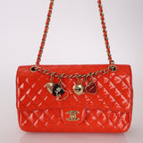 Limited Edition Chanel 2009 Patent Valentine Charms Classic Flap