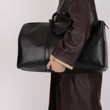 Louis Vuitton Black Epi Leather Keepall 45